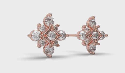 Floating Diamond Star Stud Earrings