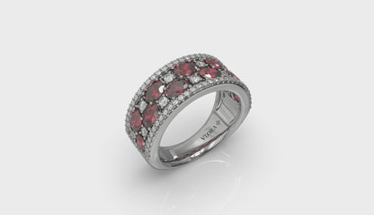 Multi Diamond and Ruby Statement Ring