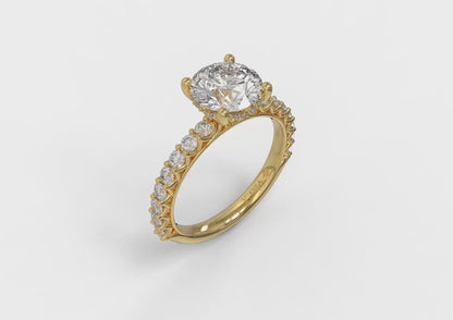 Matching Band for Woven Elegance Hidden Halo Round Engagement Ring
