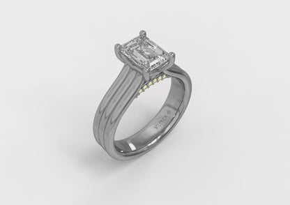 Matching Band for Fluted Emerald Cut Engagement Ring