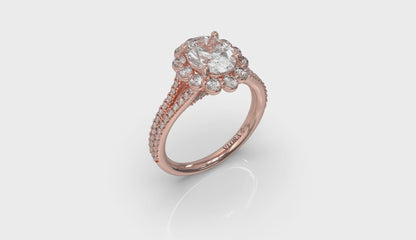 Corsage Halo Oval Engagement Ring