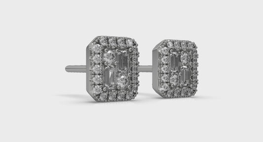Diamond Baguette Stud Earrings
