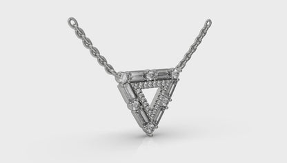 Diamond Baguette Double Trinity Necklace