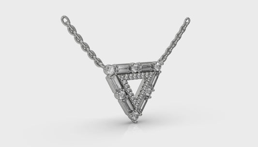 Diamond Baguette Double Trinity Necklace