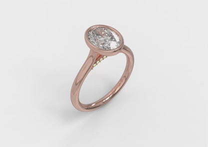 Singular Oval Bezel Engagement Ring