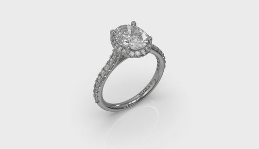 Graceful Halo Oval Engagement Ring
