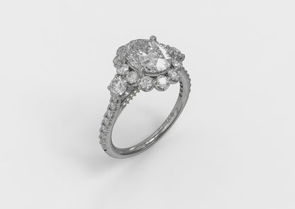 Blossom Halo Oval Engagement Ring