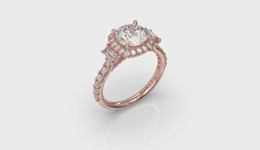 Harmony Trio Halo Engagement Ring
