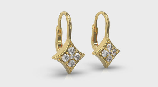 Diamond Vlora Star Channel Set Huggie Earrings