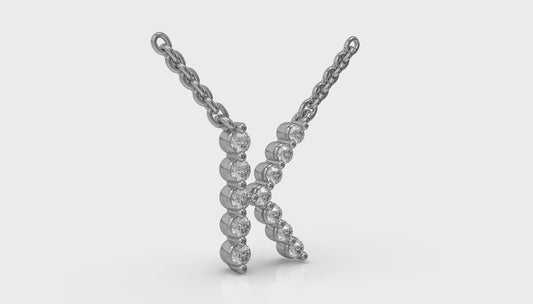 Diamond Alphabet Pendant Necklace, K