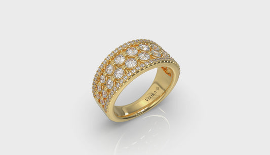 Diamond Multi-Row Statement Ring