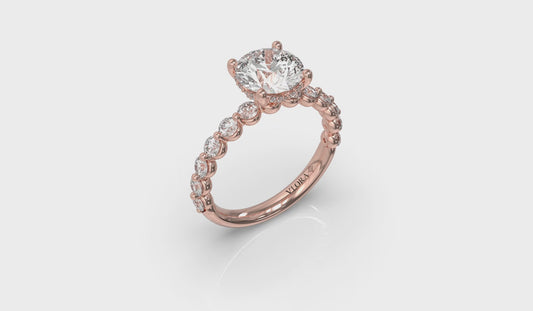 Classic Round Engagement Ring with Floating Diamond Band