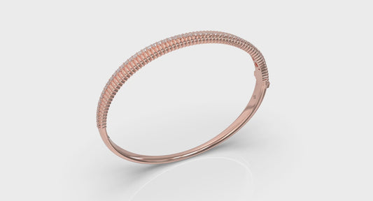 Fluted Bangle with Diamonds