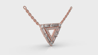 Diamond Baguette Double Trinity Necklace