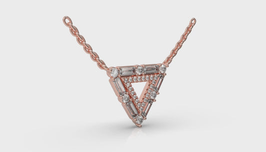 Diamond Baguette Double Trinity Necklace