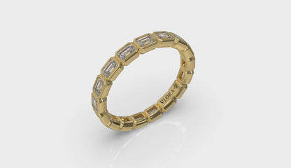 Bezel Set Emerald Cut Eternity Ring