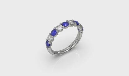Classic Sapphire and Diamond Stackable Band
