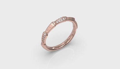 Geometric Pavé Diamond Band