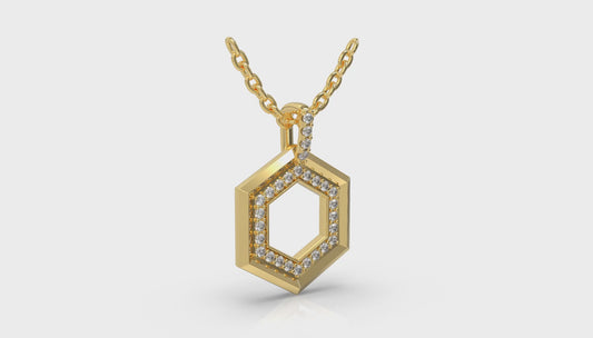 Diamond Open Honeycomb Pendant Necklace