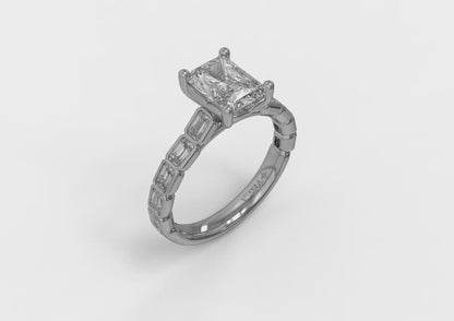 Matching Band for Bezeled Emerald Cut Engagement Ring