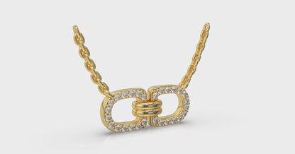 Linked Curves with Diamond Accent Pendant