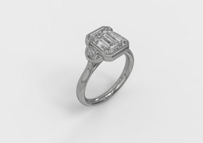 Bezel Three-Stone Engagement Ring