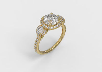 Triple Halo Round Engagement Ring