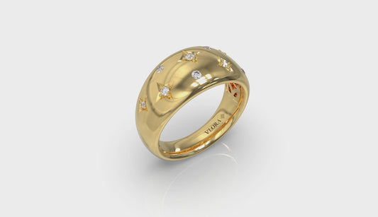 Diamond Vlora Star Dome Ring