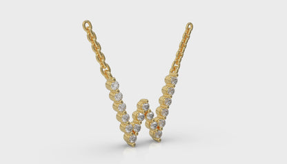 Diamond Alphabet Pendant Necklace, W