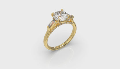 Crescendo Three Stone Engagement Ring
