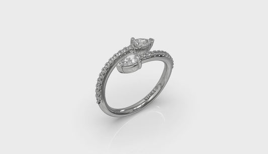 Pear Diamond Wrap Ring