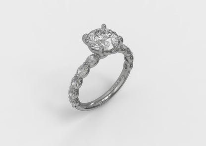 Matching Band for Graceful Round Diamond Engagement Ring