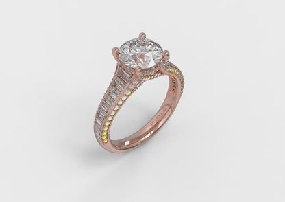 Matching Band for Dramatic Cathedral Hidden Halo Engagement Ring