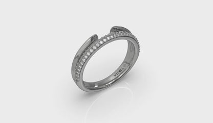 Open Stackable Pave Wedding Band