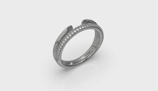 Open Stackable Pave Wedding Band