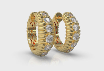 Ribbed Huggie Earrings