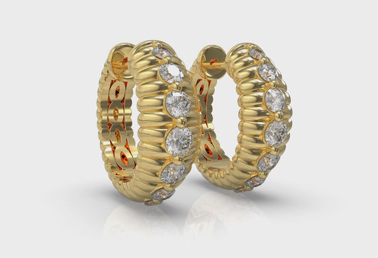 Ribbed Huggie Earrings