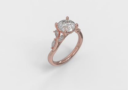 Flora Hidden Halo Engagement Ring