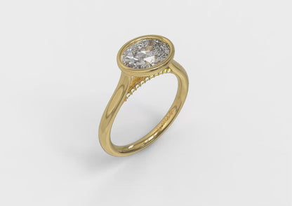 Horizon Solitaire Oval Bezel Engagement Ring