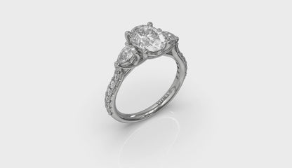 Graceful Trio Three Stone Engagement Ring