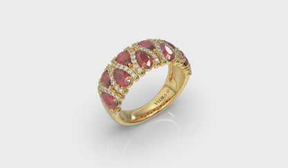 Multi Diamond and Ruby Statement Ring