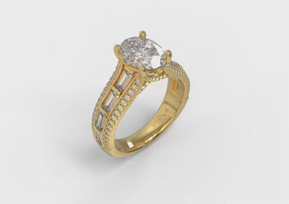 Intricate Oval Engagement Ring