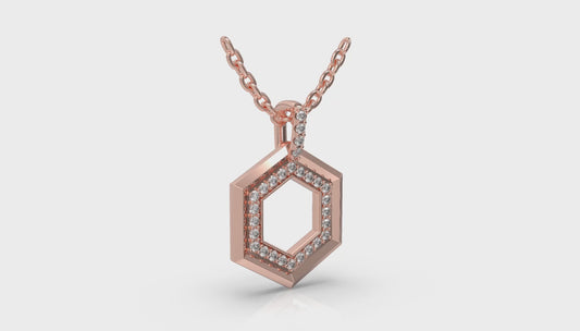 Diamond Open Honeycomb Pendant Necklace