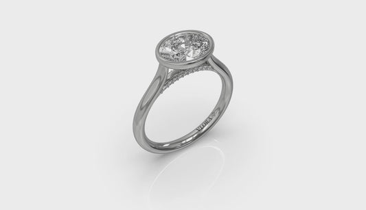 Horizon Solitaire Oval Bezel Engagement Ring