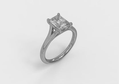 Matching Band for Solitaire Emerald Cut Engagement Ring