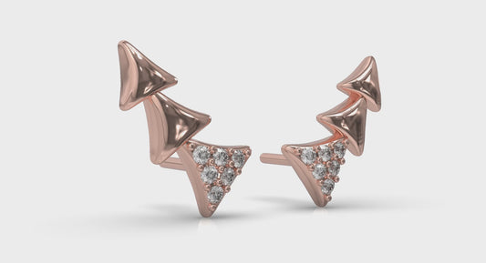 Diamond and Multi Trinity Ear Climber