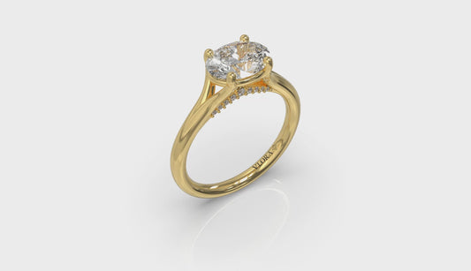 Horizon Solitaire Spit Shank Oval Engagement Ring