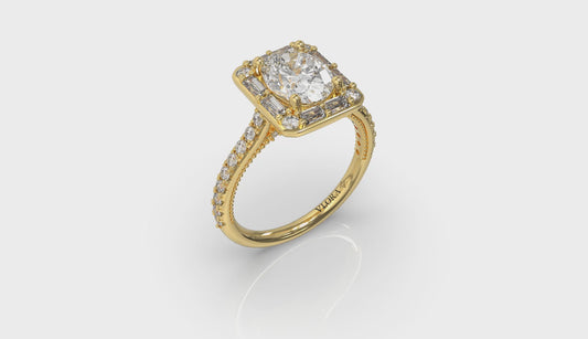 Deco Elegance Halo Oval Engagement Ring