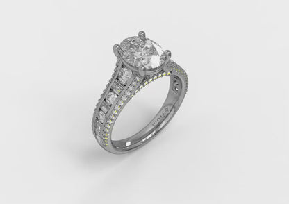 Opulent Cathedral Oval Diamond Engagement Ring