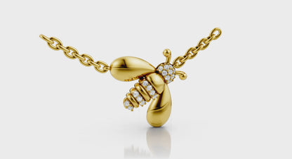 Bee Diamond Pavé Pendant Necklace